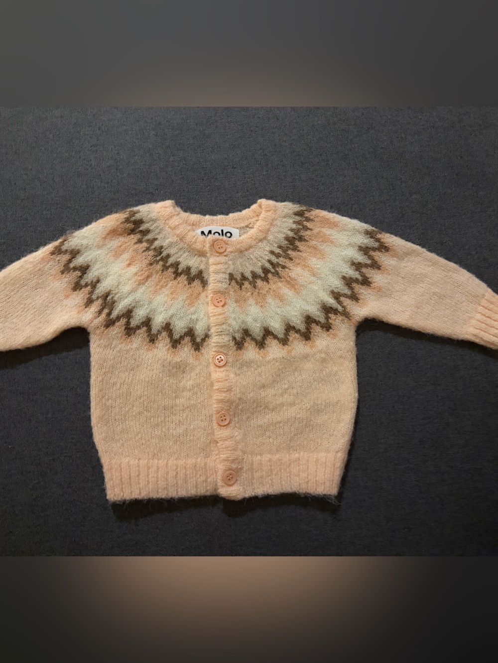 Molo Pink Multi-Pattern Alpaca-Blend Cardigan